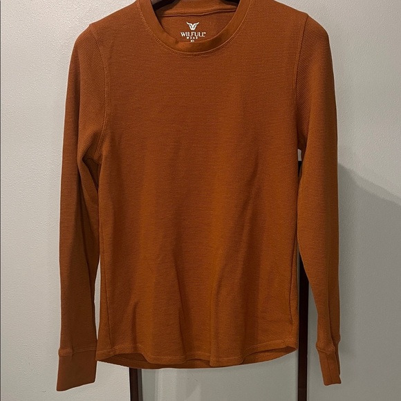 Wilfull Wear Orange Long Sleeve Thermal Shirt Size XL - Picture 1 of 5